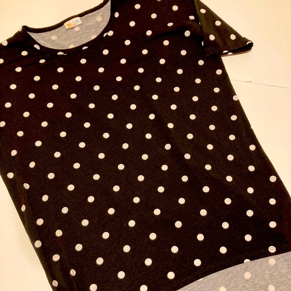 LuLaRoe black and white polka dot Irma retired vintage XXS
